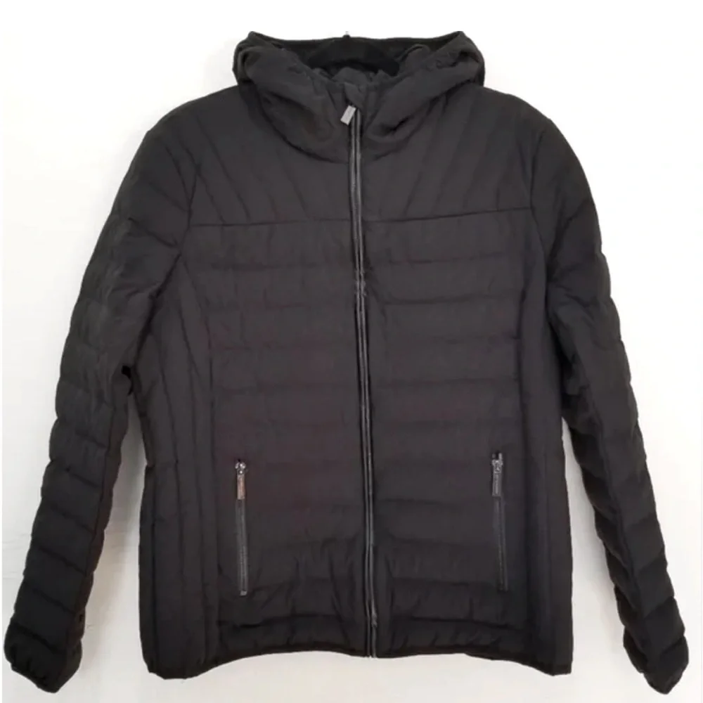 Michael Kors Packable Downfill Puffer Jacket Faux Leather Trim
